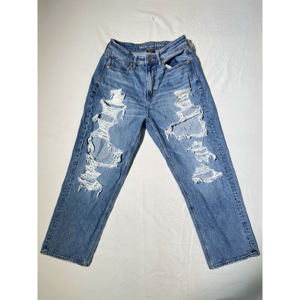American Eagle Jeans Womens 6 Black Highest Rise 90s Boyfriend Comfort Waistband